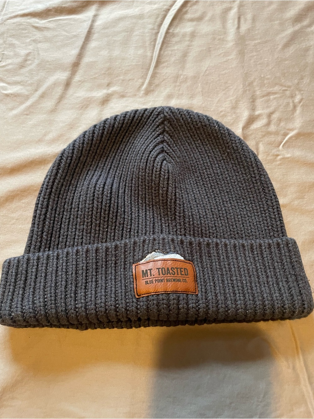 Port Authority Gray Ribbed Knit Beanie Mt. Toasted Blue Point Brewing Co.